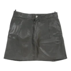 Vintage Conbipel Skirt - XS UK 6 Black Leather