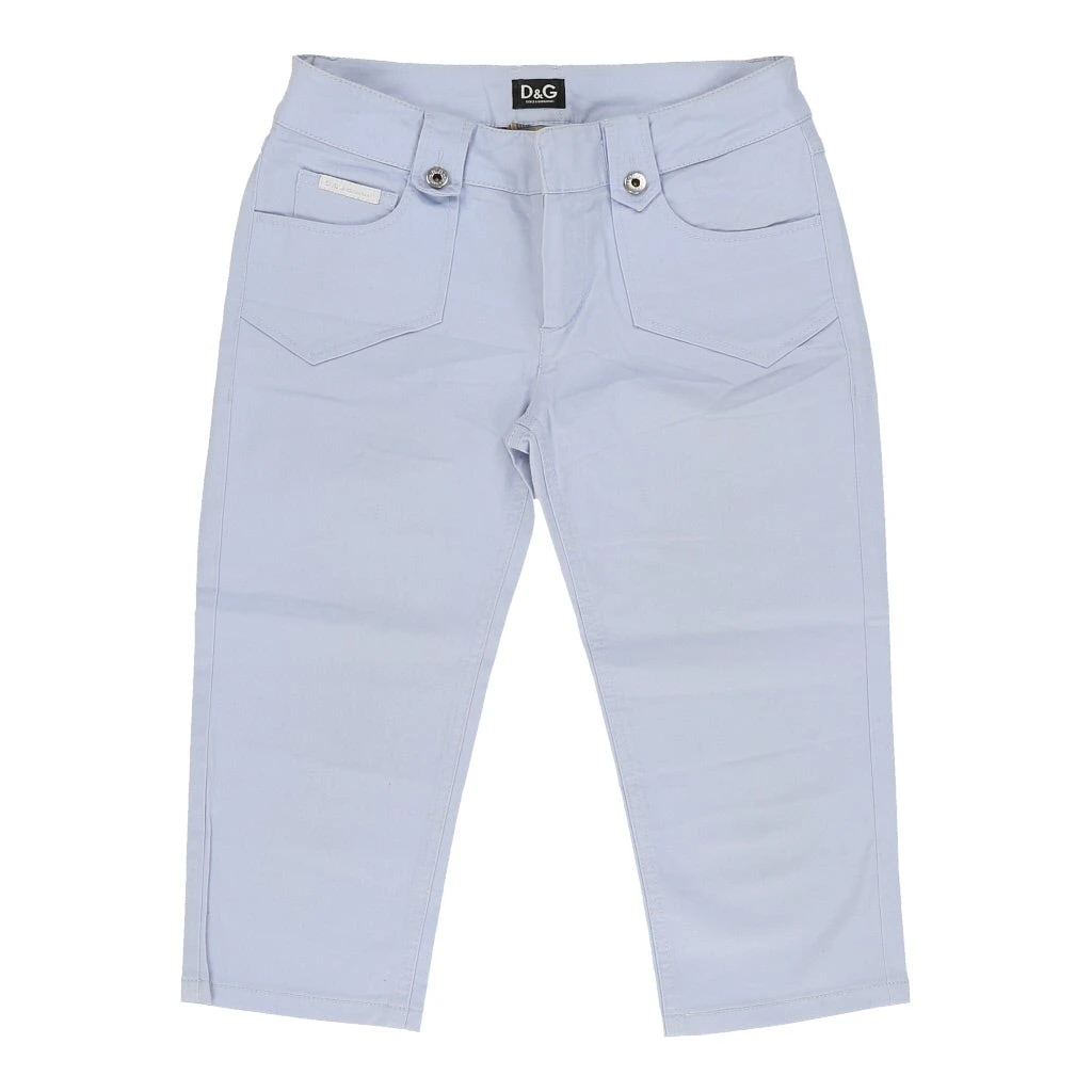 Vintage Dolce & Gabbana Trousers - 28W UK 6 Blue Cotton 4 Vintage Dolce & Gabbana Trousers - 28W UK 6 Blue Cotton - Image 2