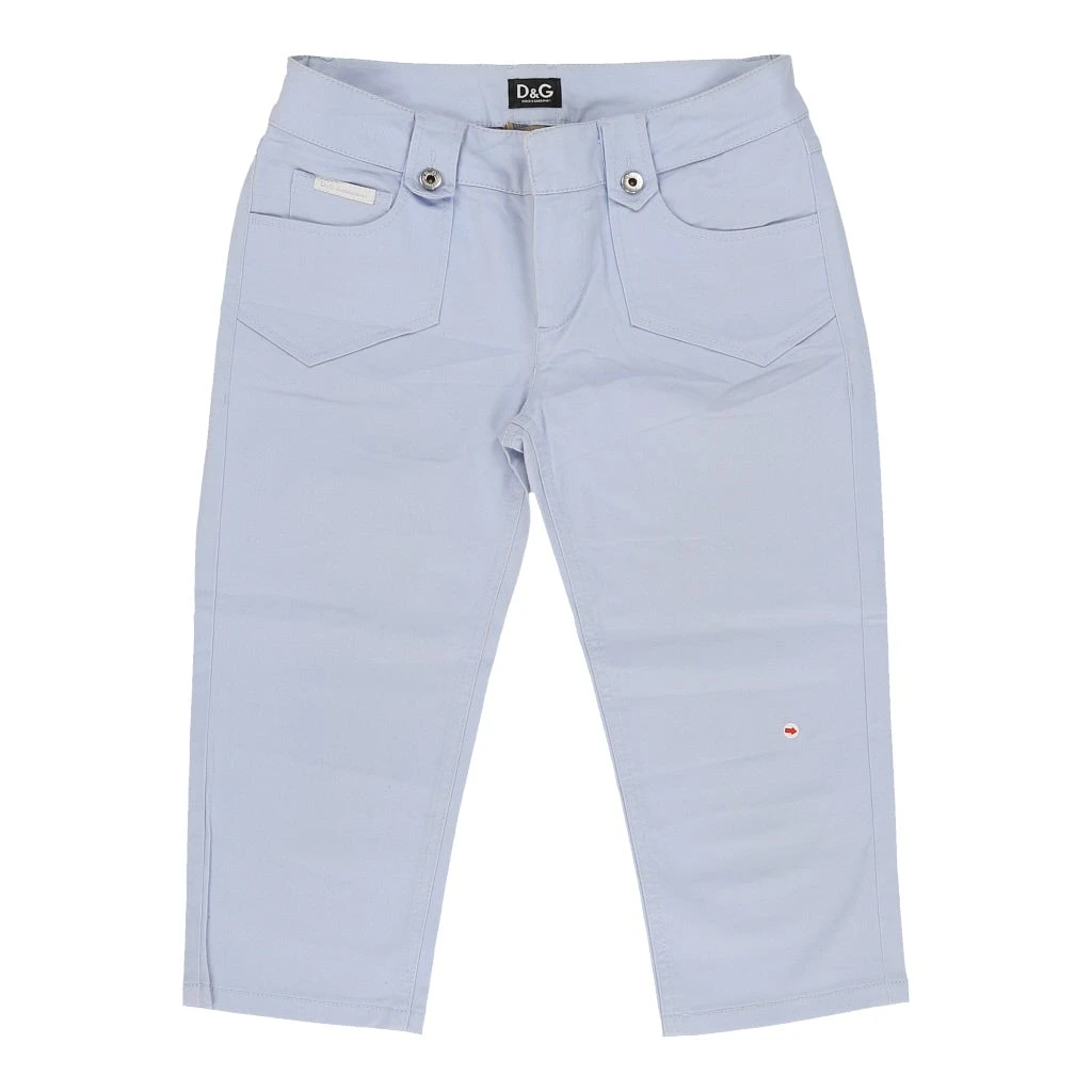 Vintage Dolce & Gabbana Trousers - 28W UK 6 Blue Cotton 6 Vintage Dolce & Gabbana Trousers - 28W UK 6 Blue Cotton - Image 4