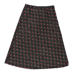 Vintage Unbranded Midi Skirt - Small Black Cotton