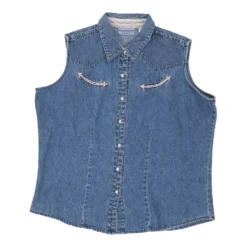 Vintage Wrangler Denim Shirt - Large Blue Cotton