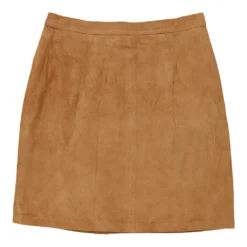 Vintage Vera Pelle Mini Skirt - 30W UK 10 Beige Leather