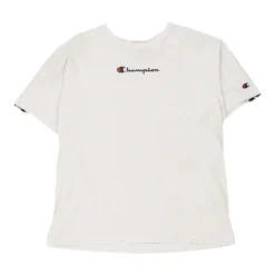 Vintage Champion T-Shirt - Large White Cotton
