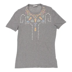 Vintage Versace T-Shirt - Small Grey Cotton