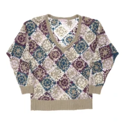 Vintage Unbranded Crochet Top - Small Multicoloured Cotton