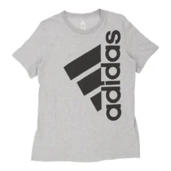 Vintage Adidas T-Shirt - Large Grey Cotton