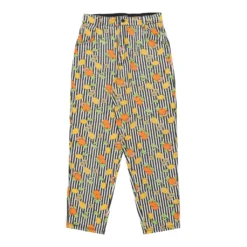 Vintage Lemon & Orange AOP Unbranded Trousers - 27W UK 8 Black & White Cotton