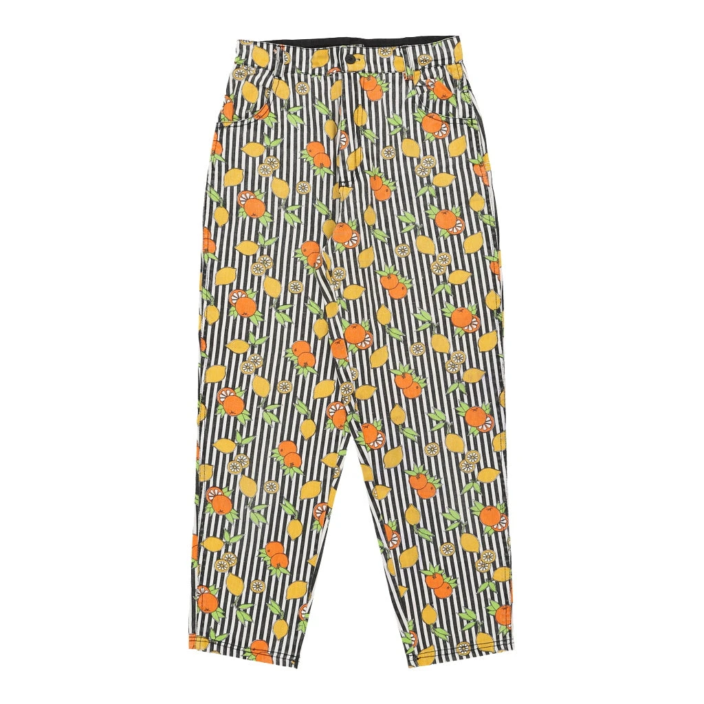 Vintage Lemon & Orange AOP Unbranded Trousers - 27W UK 8 Black & White Cotton 3 Vintage Lemon & Orange AOP Unbranded Trousers - 27W UK 8 Black & White Cotton