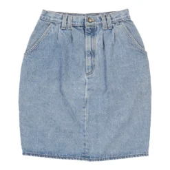 Vintage Unbranded Skirt - 28W UK 8 Blue Cotton