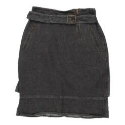 Vintage Moschino Denim Skirt - Small UK 8 Black Cotton