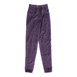 Vintage Les Copains Trousers - 25W UK 8 Burgundy Velvet