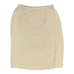 Vintage Giorgio Armani Wrap Skirt - 28W UK 8 Beige Polyester