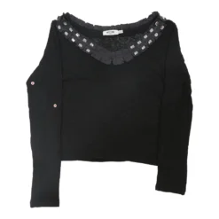 Vintage Moschino Long Sleeve Top - Small Black Viscose -Deals Garbique Store Erik Womens Tops 20.05.22250