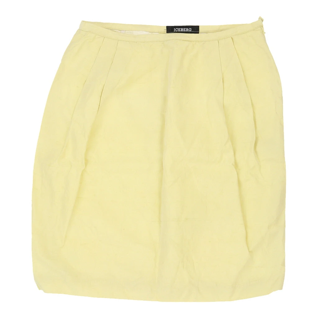 Vintage Iceberg Pleated Skirt - 27W UK 8 Yellow Silk Blend 3 Vintage Iceberg Pleated Skirt - 27W UK 8 Yellow Silk Blend