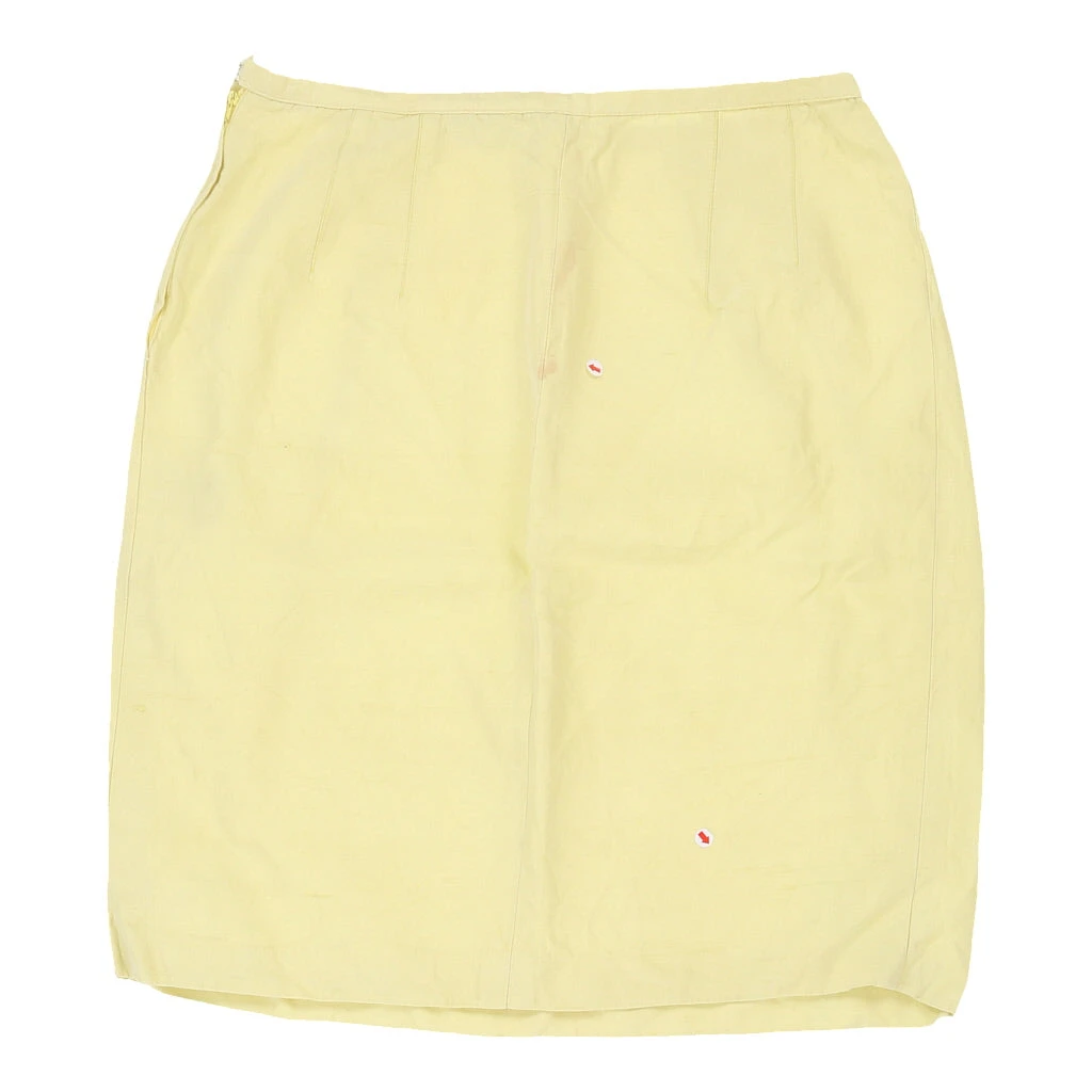 Vintage Iceberg Pleated Skirt - 27W UK 8 Yellow Silk Blend 4 Vintage Iceberg Pleated Skirt - 27W UK 8 Yellow Silk Blend - Image 2