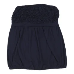 Vintage Unbranded Strapless Top - Large Navy Cotton