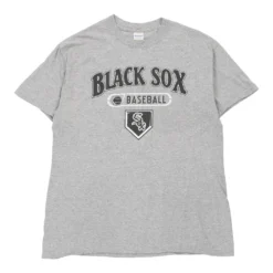 Vintage Black Sox Gildan T-Shirt - Medium Grey Cotton