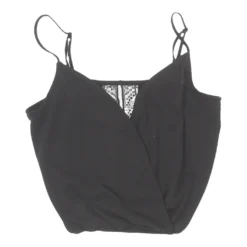 Vintage Unbranded Crop Top - XS Black Polyester