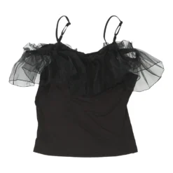 Vintage Unbranded Strap Top - Large Black Polyester