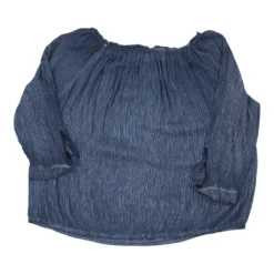 Vintage Unbranded Long Sleeve Top - Large Navy Cotton