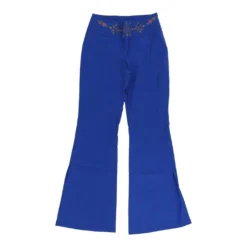 Vintage Avant Trousers - 28W UK 8 Blue Polyester