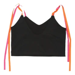 Vintage Paper Crop Top - XL Black Polyester