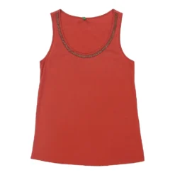 Vintage Benetton Vest - Medium Red Cotton