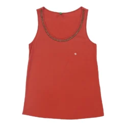 Vintage Benetton Vest - Medium Red Cotton -Deals Garbique Store abby.womens.tops .17.5.22235