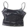 Vintage Onyx Crop Top - Small Grey Acetate -Deals Garbique Store abby.womens.tops .17.5.22347