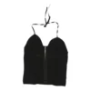 Vintage Xetra Halterneck Top - Large Black Viscose