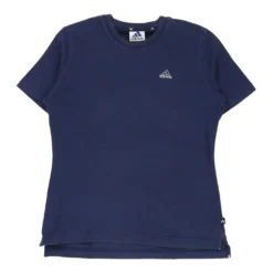 Vintage Bootleg Adidas T-Shirt - Small Blue Cotton