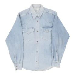 Deals Garbique Store 53 Vintage Benetton Denim Shirt - Medium Blue Cotton