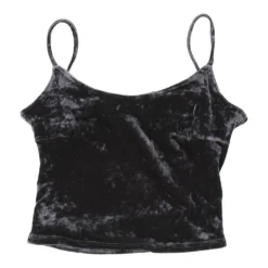 Vintage Onyx Strap Top - XS Grey Cotton