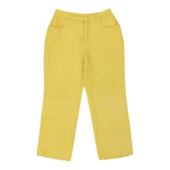 Vintage Versace Trousers - 26W UK 6 Yellow Cotton
