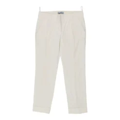 Vintage Prada Trousers - 32W UK 12 White Cotton Blend