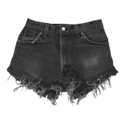 Vintage Levis High Waisted Denim Shorts - 26W UK 6 Grey Cotton