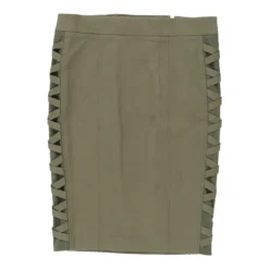 Vintage Versace Skirt - XS UK 6 Green Cotton