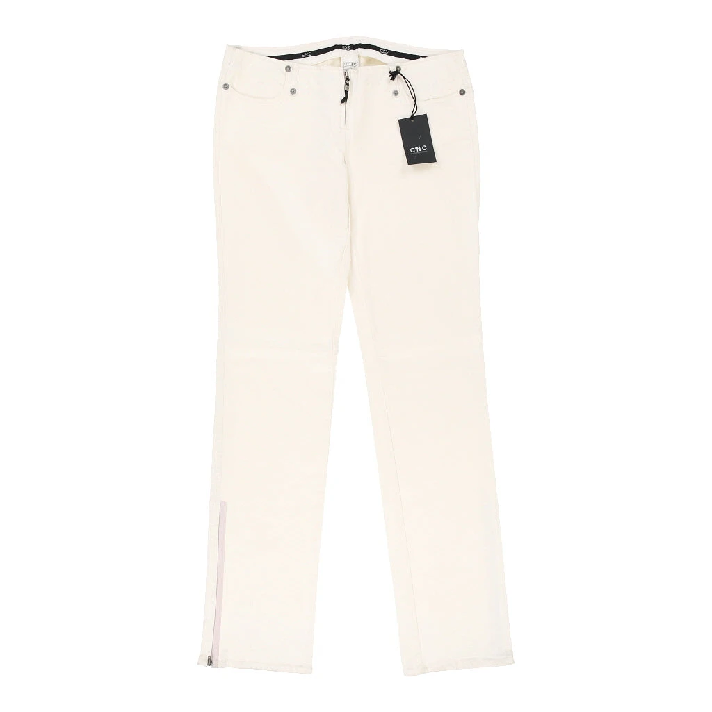 Vintage Cnc Trousers - 34W UK 10 White Viscose & Cotton 3 Vintage Cnc Trousers - 34W UK 10 White Viscose & Cotton