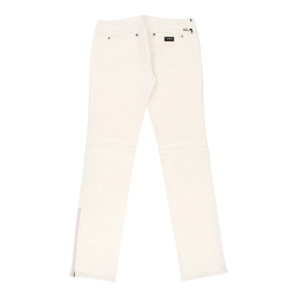 Vintage Cnc Trousers - 34W UK 10 White Viscose & Cotton 4 Vintage Cnc Trousers - 34W UK 10 White Viscose & Cotton - Image 2