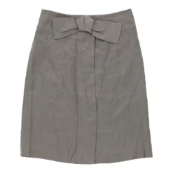 Vintage Armani Skirt - Small UK 8 Grey Linen