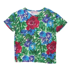 Vintage Gym Sexy T-Shirt - Large Blue & Green Cotton