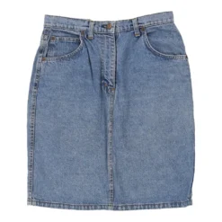 Vintage Valentino Denim Skirt - Small UK 8 Blue Cotton