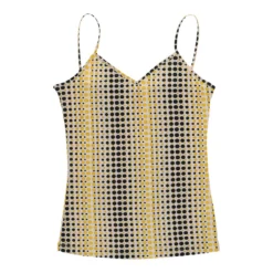 Vintage Touch Me Strap Top - Large Yellow Cotton