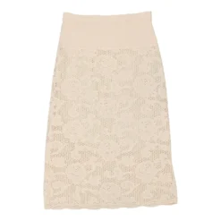 Vintage Luisa Spagnoli Skirt - Small UK 10 Cream Wool