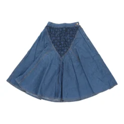 Vintage Cobalto Denim Skirt - 2XS UK 2 Blue Cotton