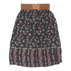 Vintage Unbranded Skirt - Small UK 10 Black Cotton