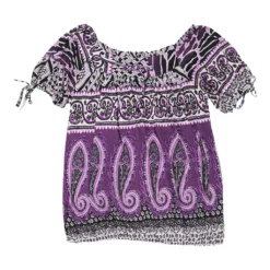 Vintage Unbranded Top - Large Purple Polyester
