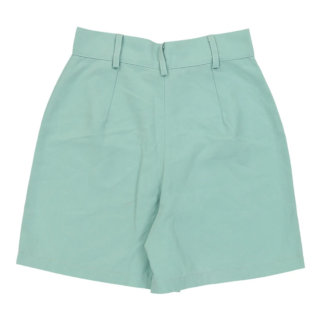 Vintage Unbranded High Waisted Shorts - 26W UK 8 Blue Polyester 4 Vintage Unbranded High Waisted Shorts - 26W UK 8 Blue Polyester - Image 2