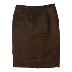 Vintage Unbranded Skirt - Medium UK 14 Brown Leather