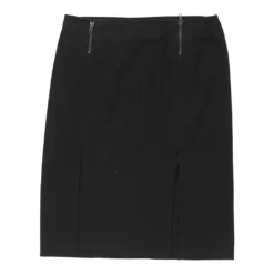 Vintage Armani Skirt - Small UK 10 Black Cotton
